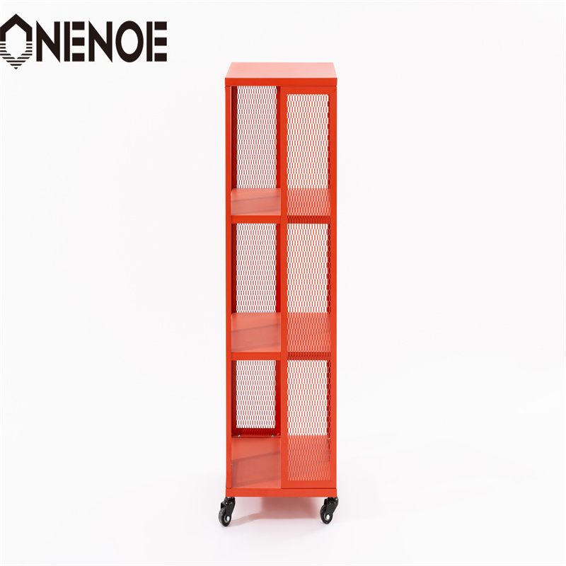 OneNoe Home Moderne møbler Metal Fjerneligt hylder Arkivkabinet Bogreol Kabinet Solid ramme Arrangøropbevaringsskab med 3-lags